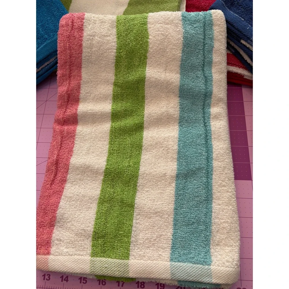 Beach Bundle Mesh Tote Bag, 2 Cabana Striped Towels, 2 Seashell Tumblers